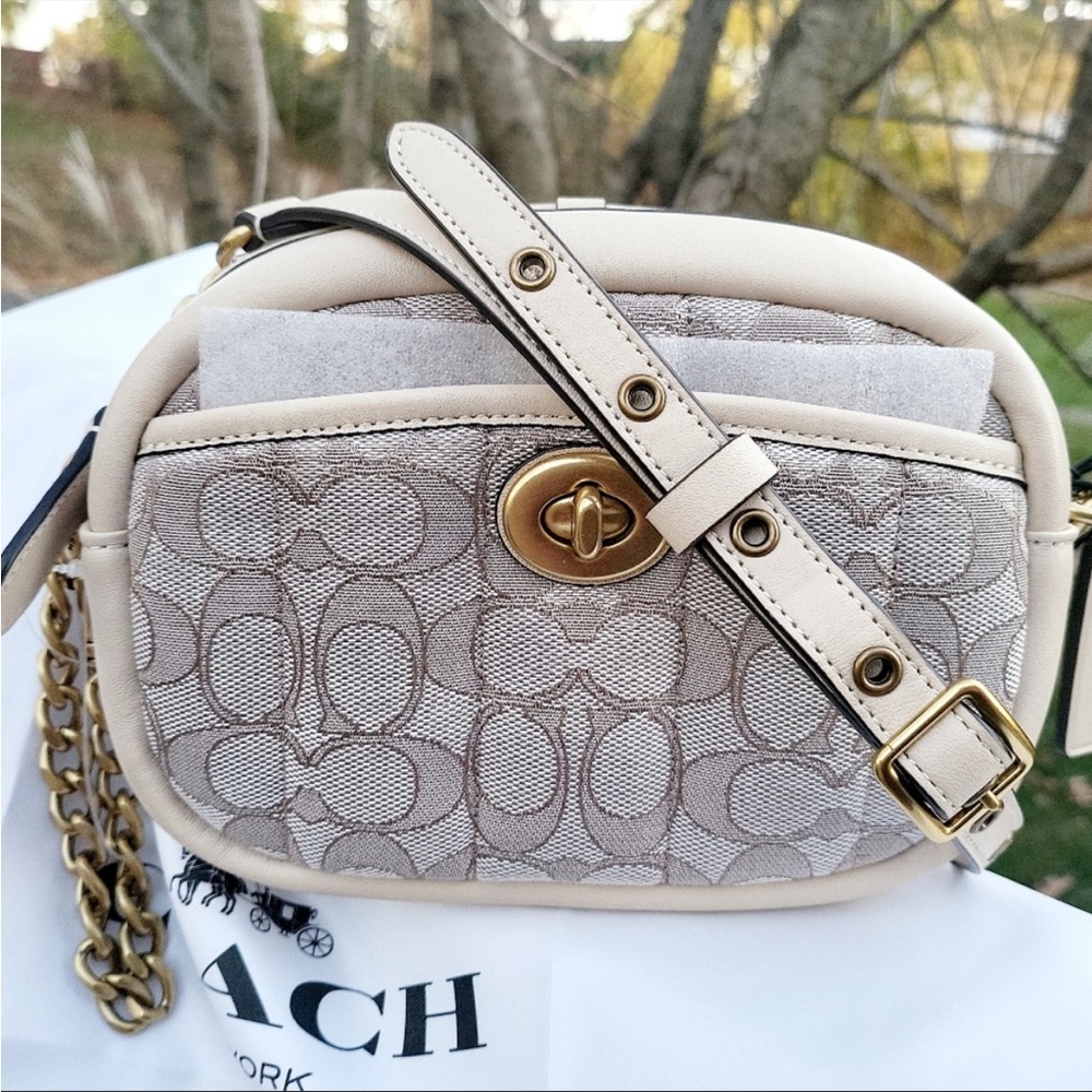 COACH Signature Jacquard w/Quilting Small Camera Bag